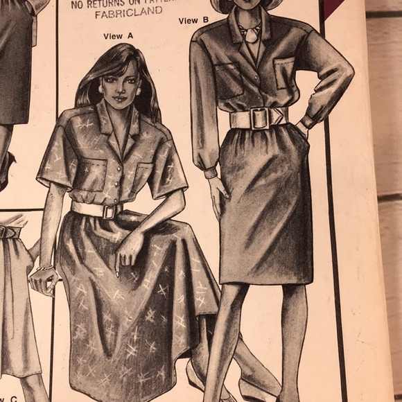 Vintage Stretch & Sew 1597 Sewing Pattern Shirtdresses & Skirts Bust Sizes 30-46 - Picture 4 of 13